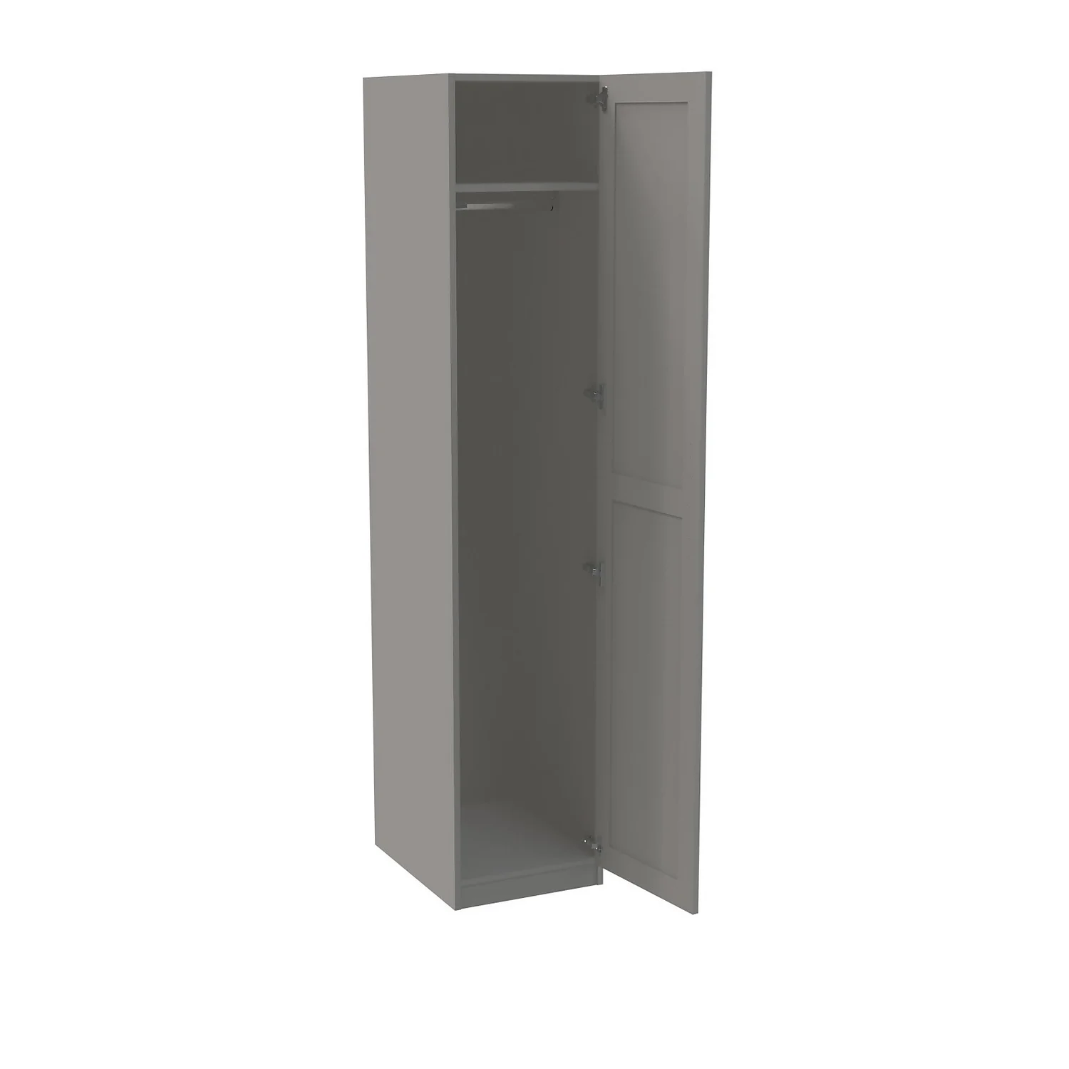 House Beautiful Realm Single Wardrobe, Grey Carcass - Grey Shaker Door (W) 450mm X (H) 2196mm 2 House Beautiful Realm Single Wardrobe, Grey Carcass - Grey Shaker Door (W) 450mm X (H) 2196mm - Image 2