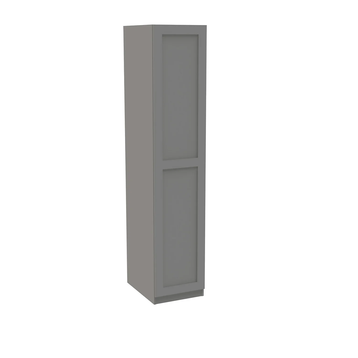 House Beautiful Realm Single Wardrobe, Grey Carcass - Grey Shaker Door (W) 450mm X (H) 2196mm 1 House Beautiful Realm Single Wardrobe, Grey Carcass - Grey Shaker Door (W) 450mm X (H) 2196mm