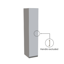 House Beautiful Honest Single Wardrobe, Grey Carcass - Gloss White Slab Door (W) 450mm X (H) 2196mm -Curver Shop 13999916 8065005578210192