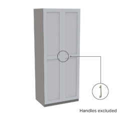 House Beautiful Realm Double Wardrobe, Grey Carcass - White Shaker Doors (W) 900mm X (H) 2196mm -Curver Shop 13999918 4925005586215701