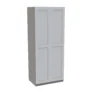 House Beautiful Realm Double Wardrobe, Grey Carcass - White Shaker Doors (W) 900mm X (H) 2196mm