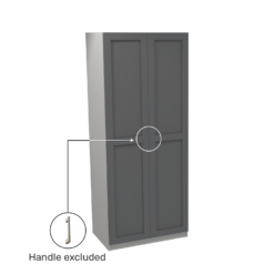 House Beautiful Realm Double Wardrobe, Grey Carcass - Carbon Grey Shaker Doors (W) 900mm X (H) 2196mm -Curver Shop 13999920 1725014911532980
