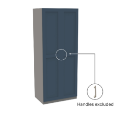 House Beautiful Realm Double Wardrobe, Grey Carcass - Navy Blue Shaker Doors (W) 900mm X (H) 2196mm -Curver Shop 13999921 2135007373344492