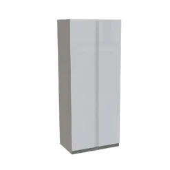 House Beautiful Escape Double Wardrobe, Grey Carcass - Gloss White Handleless Doors (W) 900mm X (H) 2196mm