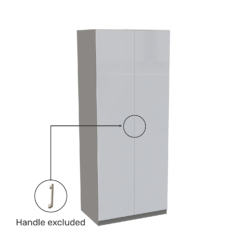 House Beautiful Honest Double Wardrobe, Grey Carcass - Gloss White Slab Doors (W) 900mm X (H) 2196mm 7 House Beautiful Honest Double Wardrobe, Grey Carcass - Gloss White Slab Doors (W) 900mm X (H) 2196mm -Curver Shop 13999923 1565005576001301