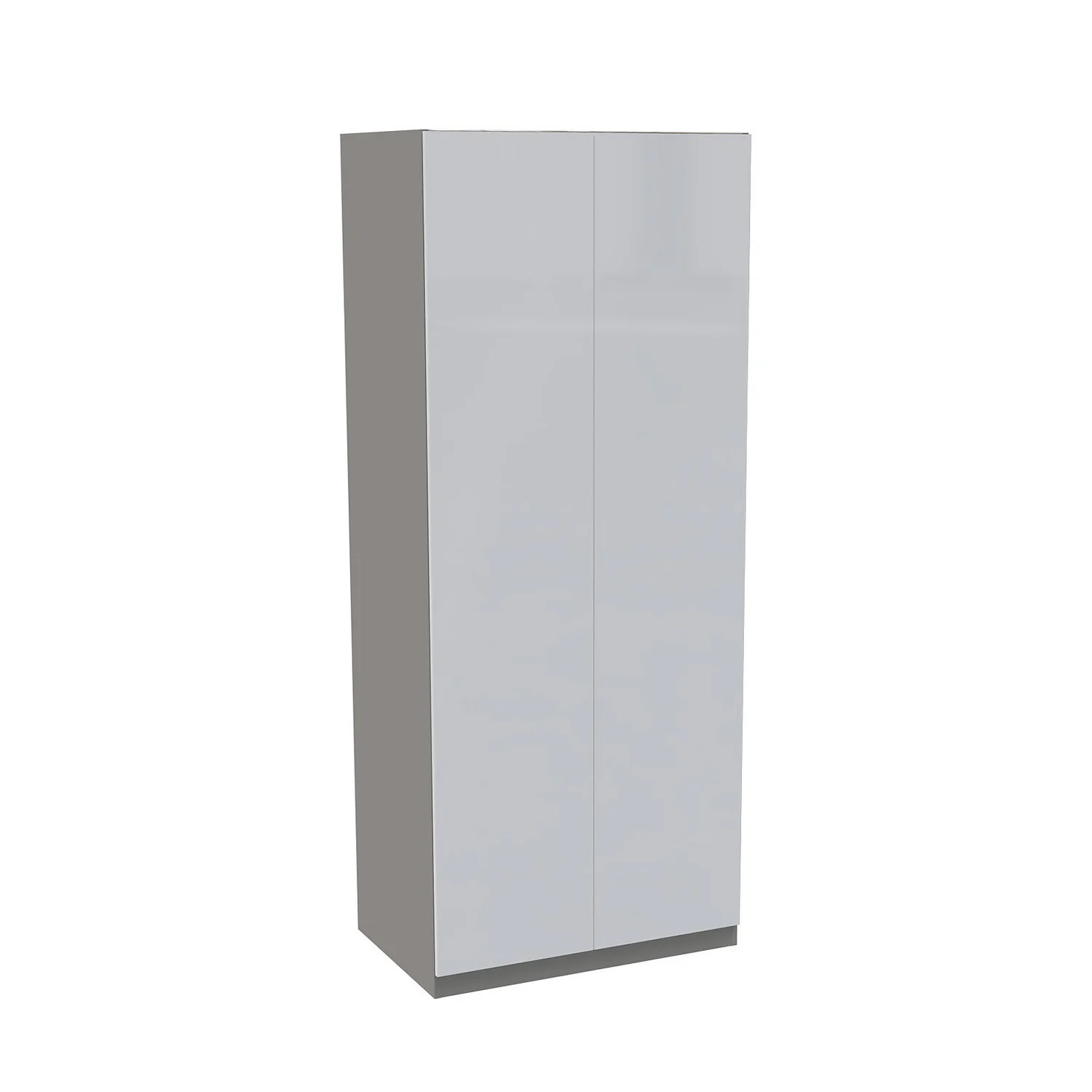 House Beautiful Honest Double Wardrobe, Grey Carcass - Gloss White Slab Doors (W) 900mm X (H) 2196mm 1 House Beautiful Honest Double Wardrobe, Grey Carcass - Gloss White Slab Doors (W) 900mm X (H) 2196mm