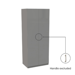 House Beautiful Honest Double Wardrobe, Grey Carcass - Gloss Grey Slab Doors (W) 900mm X (H) 2196mm -Curver Shop 13999925 1975005577516403