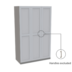 House Beautiful Realm Triple Wardrobe, Grey Carcass - White Shaker Doors (W) 1350mm X (H) 2196mm -Curver Shop 13999926 6535005574426421