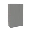 House Beautiful Honest Triple Wardrobe, Grey Carcass - Gloss Grey Slab Doors (W) 1350mm X (H) 2196mm