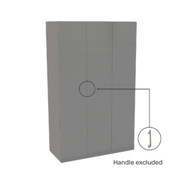 House Beautiful Honest Triple Wardrobe, Grey Carcass - Gloss Grey Slab Doors (W) 1350mm X (H) 2196mm 5 House Beautiful Honest Triple Wardrobe, Grey Carcass - Gloss Grey Slab Doors (W) 1350mm X (H) 2196mm -Curver Shop 13999933 3115005576455570