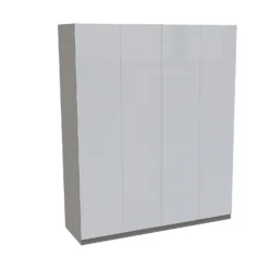 House Beautiful Honest Quad Wardrobe, Grey Carcass - Gloss White Slab Doors (W) 1800mm X (H) 2196mm