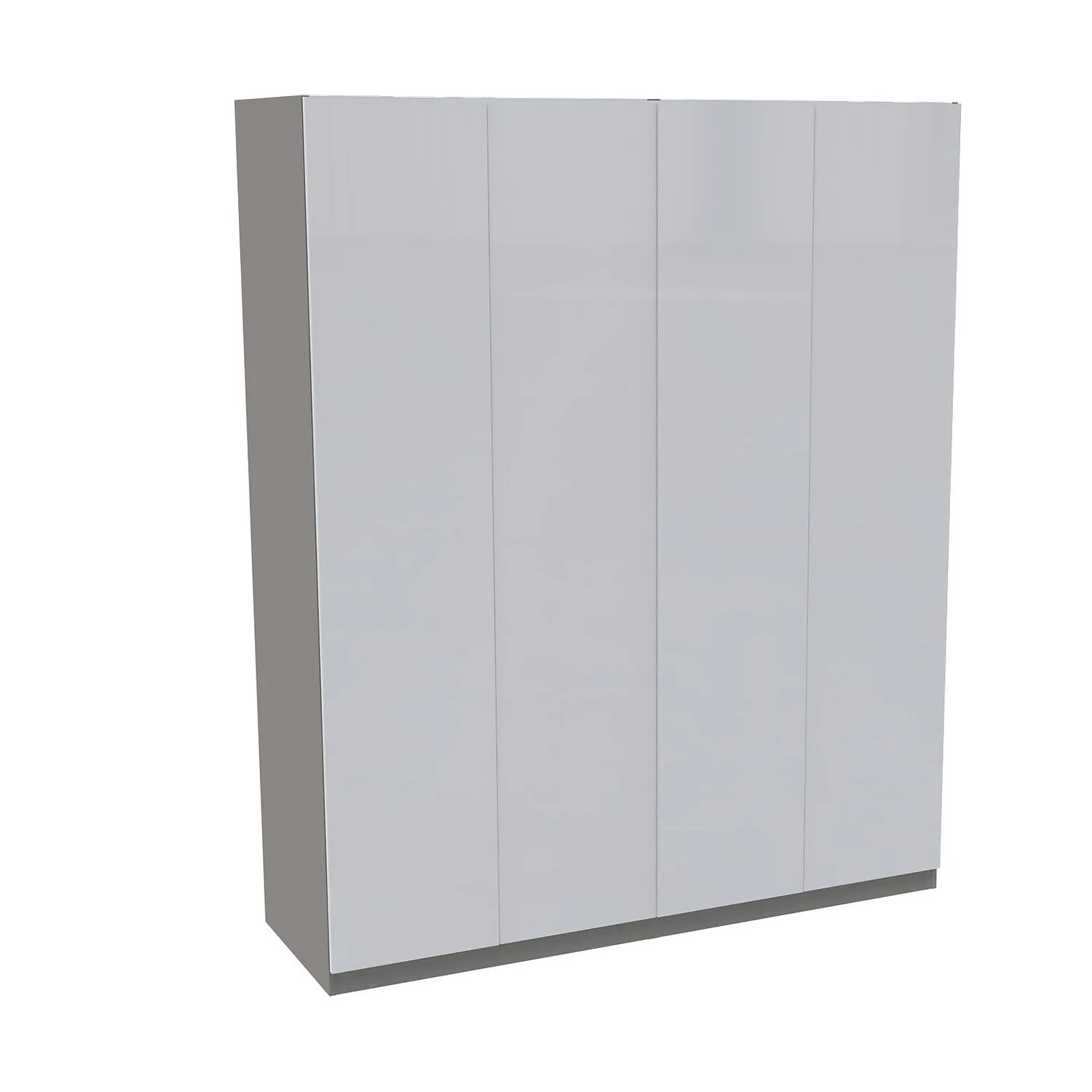 House Beautiful Honest Quad Wardrobe, Grey Carcass - Gloss White Slab Doors (W) 1800mm X (H) 2196mm 1 House Beautiful Honest Quad Wardrobe, Grey Carcass - Gloss White Slab Doors (W) 1800mm X (H) 2196mm