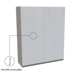 House Beautiful Honest Quad Wardrobe, Grey Carcass - Gloss White Slab Doors (W) 1800mm X (H) 2196mm 5 House Beautiful Honest Quad Wardrobe, Grey Carcass - Gloss White Slab Doors (W) 1800mm X (H) 2196mm -Curver Shop 13999934 1795007398853582