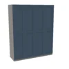 House Beautiful Realm Quad Wardrobe, Grey Carcass - Navy Blue Shaker Doors (W) 1800mm X (H) 2196mm