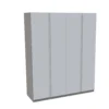 House Beautiful Escape Quad Wardrobe, Grey Carcass - Gloss White Handleless Doors (W) 1800mm X (H) 2196mm