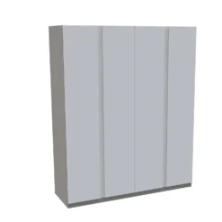 House Beautiful Escape Quad Wardrobe, Grey Carcass - Gloss White Handleless Doors (W) 1800mm X (H) 2196mm