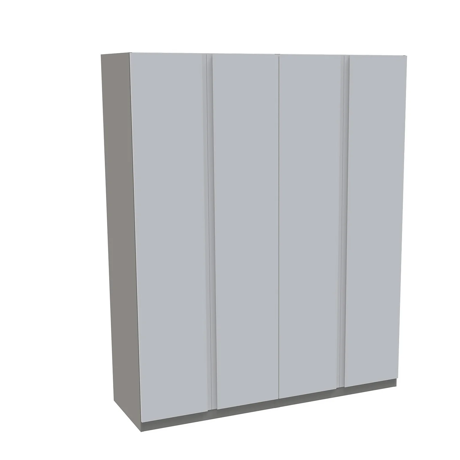 House Beautiful Escape Quad Wardrobe, Grey Carcass - Gloss White Handleless Doors (W) 1800mm X (H) 2196mm 1 House Beautiful Escape Quad Wardrobe, Grey Carcass - Gloss White Handleless Doors (W) 1800mm X (H) 2196mm