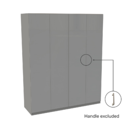 House Beautiful Honest Quad Wardrobe, Grey Carcass - Gloss Grey Slab Doors (W) 1800mm X (H) 2196mm 5 House Beautiful Honest Quad Wardrobe, Grey Carcass - Gloss Grey Slab Doors (W) 1800mm X (H) 2196mm -Curver Shop 13999941 1365005576074279