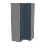 House Beautiful Realm Corner Wardrobe, Grey Carcass - Navy Blue Shaker Doors (W) 1053mm X (H) 2196mm