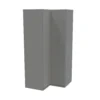 House Beautiful Honest Corner Wardrobe, Grey Carcass - Gloss Grey Slab Doors (W) 1053mm X (H) 2196mm