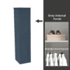 House Beautiful Realm Fitted Look Single Wardrobe, Grey Carcass - Navy Blue Shaker Door (W) 551mm X (H) 2256mm