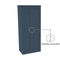 House Beautiful Realm Fitted Look Double Wardrobe, Grey Carcass - Navy Blue Shaker Doors (W) 1001mm X (H) 2256mm -Curver Shop 13999961 1765005586538072