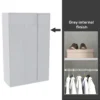 House Beautiful Escape Fitted Look Triple Wardrobe, Grey Carcass - Gloss White Handleless Doors (W) 1390mm X (H) 2226mm