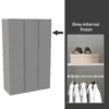 House Beautiful Escape Fitted Look Triple Wardrobe, Grey Carcass - Gloss Grey Handleless Doors (W) 1390mm X (H) 2226mm