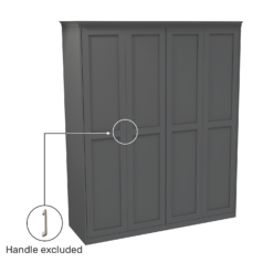 House Beautiful Realm Fitted Look Quad Wardrobe, Grey Carcass - Carbon Grey Shaker Doors (W) 1901mm X (H) 2256mm 6 House Beautiful Realm Fitted Look Quad Wardrobe, Grey Carcass - Carbon Grey Shaker Doors (W) 1901mm X (H) 2256mm -Curver Shop 13999976 4675014911837939