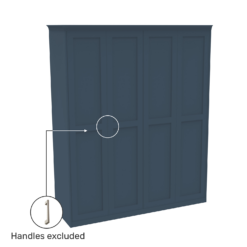 House Beautiful Realm Fitted Look Quad Wardrobe, Grey Carcass - Navy Blue Shaker Doors (W) 1901mm X (H) 2256mm -Curver Shop 13999977 1675005586164266