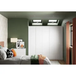 House Beautiful Escape Fitted Look Quad Wardrobe, Grey Carcass - Gloss White Handleless Doors (W) 1840mm X (H) 2226mm 7 House Beautiful Escape Fitted Look Quad Wardrobe, Grey Carcass - Gloss White Handleless Doors (W) 1840mm X (H) 2226mm -Curver Shop 13999978 1275005574452914
