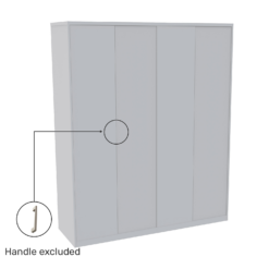 House Beautiful Honest Fitted Look Quad Wardrobe, Grey Carcass - Gloss White Slab Doors (W) 1840mm X (H) 2226mm -Curver Shop 13999980 8935005574415171