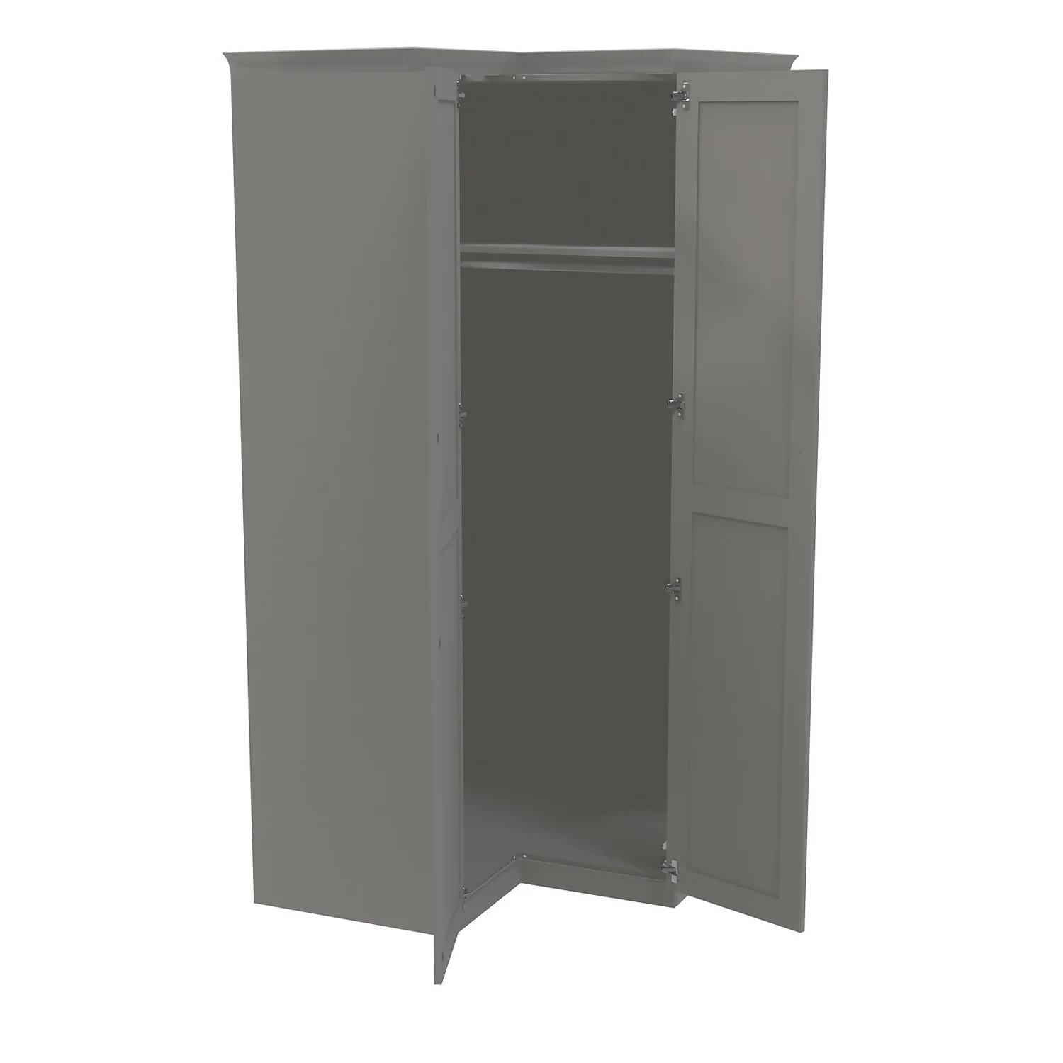 House Beautiful Realm Fitted Look Corner Wardrobe, Grey Carcass - Grey Shaker Doors (W) 1103mm X (H) 2256mm 2 House Beautiful Realm Fitted Look Corner Wardrobe, Grey Carcass - Grey Shaker Doors (W) 1103mm X (H) 2256mm - Image 2