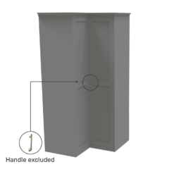 House Beautiful Realm Fitted Look Corner Wardrobe, Grey Carcass - Grey Shaker Doors (W) 1103mm X (H) 2256mm 6 House Beautiful Realm Fitted Look Corner Wardrobe, Grey Carcass - Grey Shaker Doors (W) 1103mm X (H) 2256mm -Curver Shop 13999983 8935012795539143