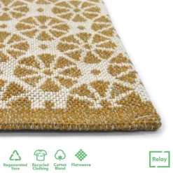 Recycled Cotton Starburst Rug - Ochre - 60x180cm -Curver Shop 14015882 1055006091120927