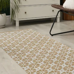 Recycled Cotton Starburst Rug - Ochre - 60x180cm -Curver Shop 14015882 8905006091275928