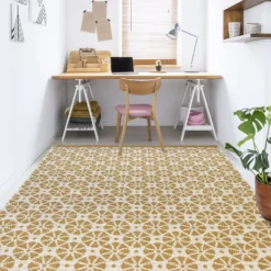 Recycled Cotton Starburst Rug - Ochre - 100x150cm -Curver Shop 14015884 1125006089856673