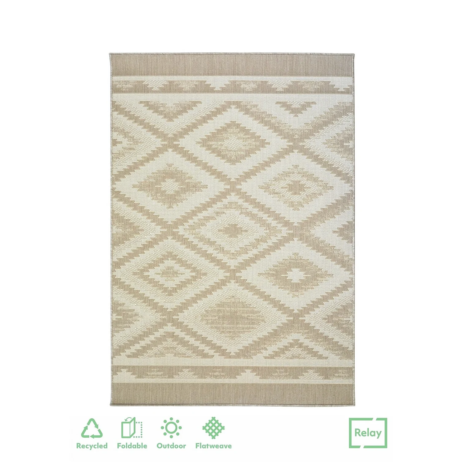 Recycled Diamond Rug - Natural - 200x290cm 1 Recycled Diamond Rug - Natural - 200x290cm