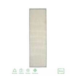 Relay Recycled Indoor/Outdoor Rug - Grey Border - 60x230cm