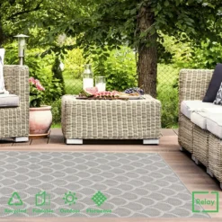 Relay Recycled Indoor/Outdoor Rug - Grey - 200x290cm -Curver Shop 14015914 1115006089554285