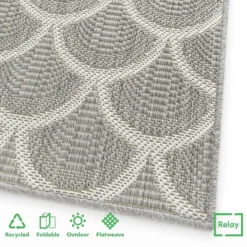 Relay Recycled Indoor/Outdoor Rug - Grey - 200x290cm -Curver Shop 14015914 2145006089698561
