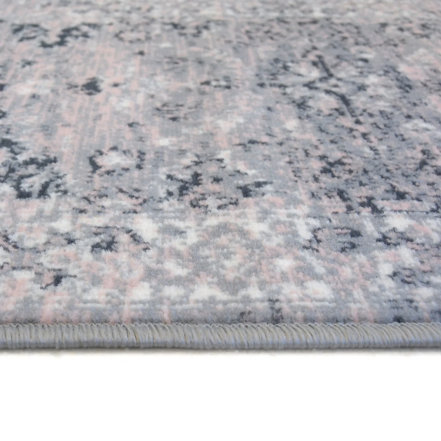 Traditional Rug - Grey & Pink - 120x170cm 3 Traditional Rug - Grey & Pink - 120x170cm - Image 3