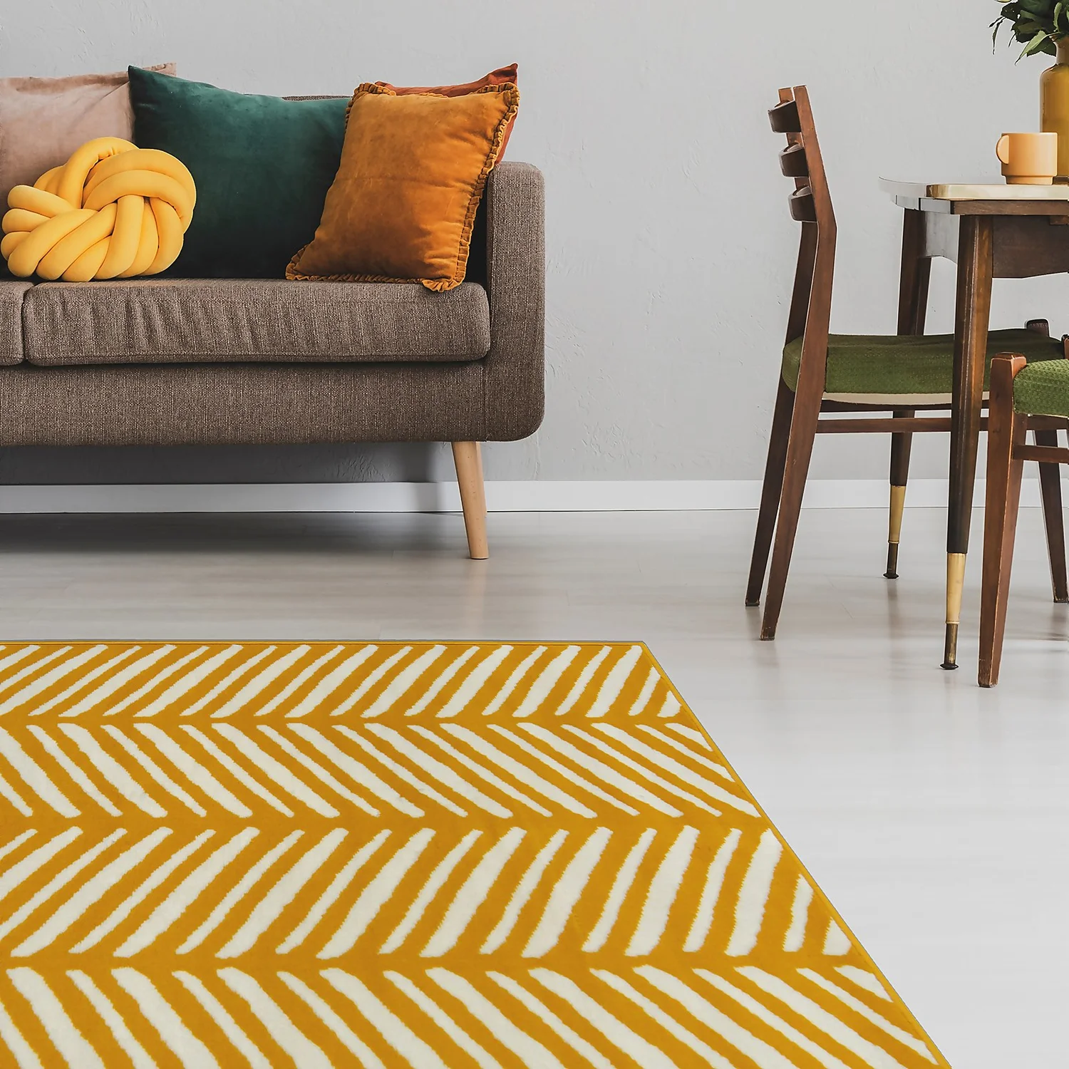 Herringbone Rug - Ochre - 120x170cm 2 Herringbone Rug - Ochre - 120x170cm - Image 2