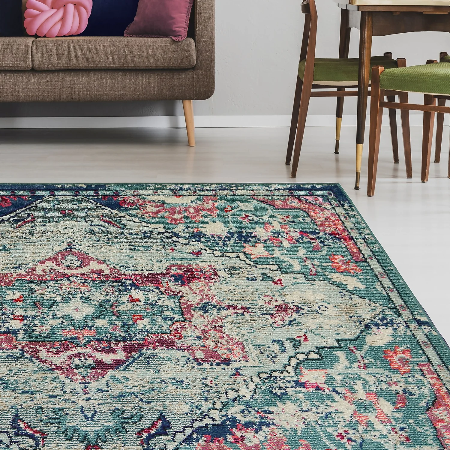 Villa Distressed Rug - Multicoloured - 120x170cm 2 Villa Distressed Rug - Multicoloured - 120x170cm - Image 2