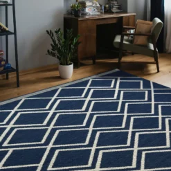 County Diamonds Indoor/Outdoor Rug - Navy - 160x230cm -Curver Shop 14016057 1215006086542708