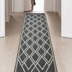 County Diamonds Indoor/Outdoor Rug - Silver - 67x200cm -Curver Shop 14016061 4595006086500060