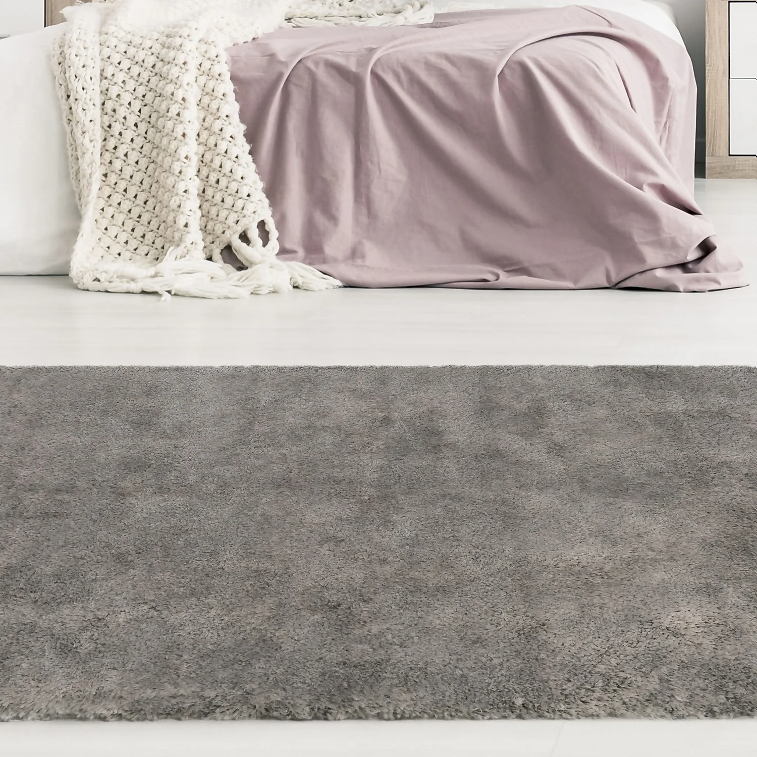 Soft Washable Rug - Grey - 100x150cm 2 Soft Washable Rug - Grey - 100x150cm - Image 2