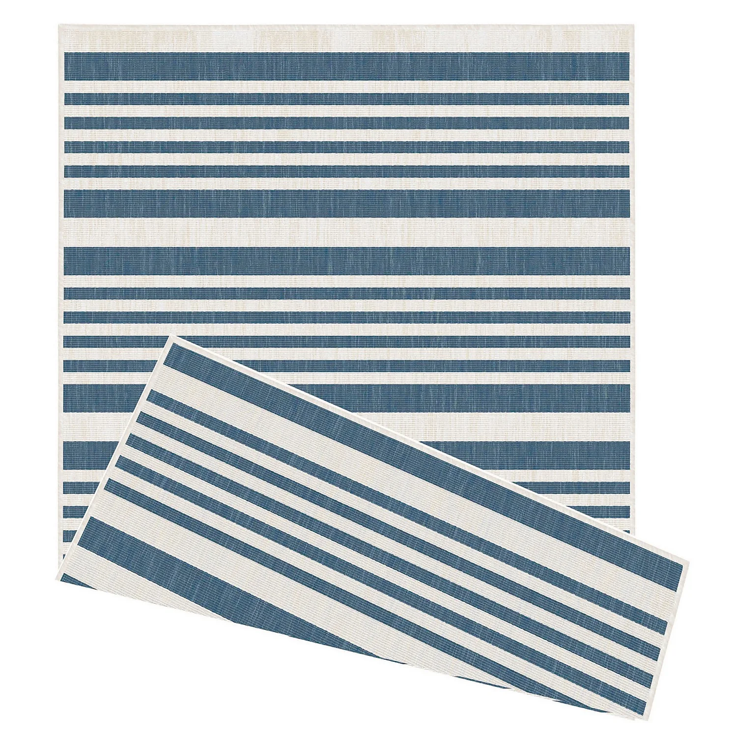 Duo Weave Indoor/Outdoor Rug - Stripes Ocean - 120x170cm 1 Duo Weave Indoor/Outdoor Rug - Stripes Ocean - 120x170cm