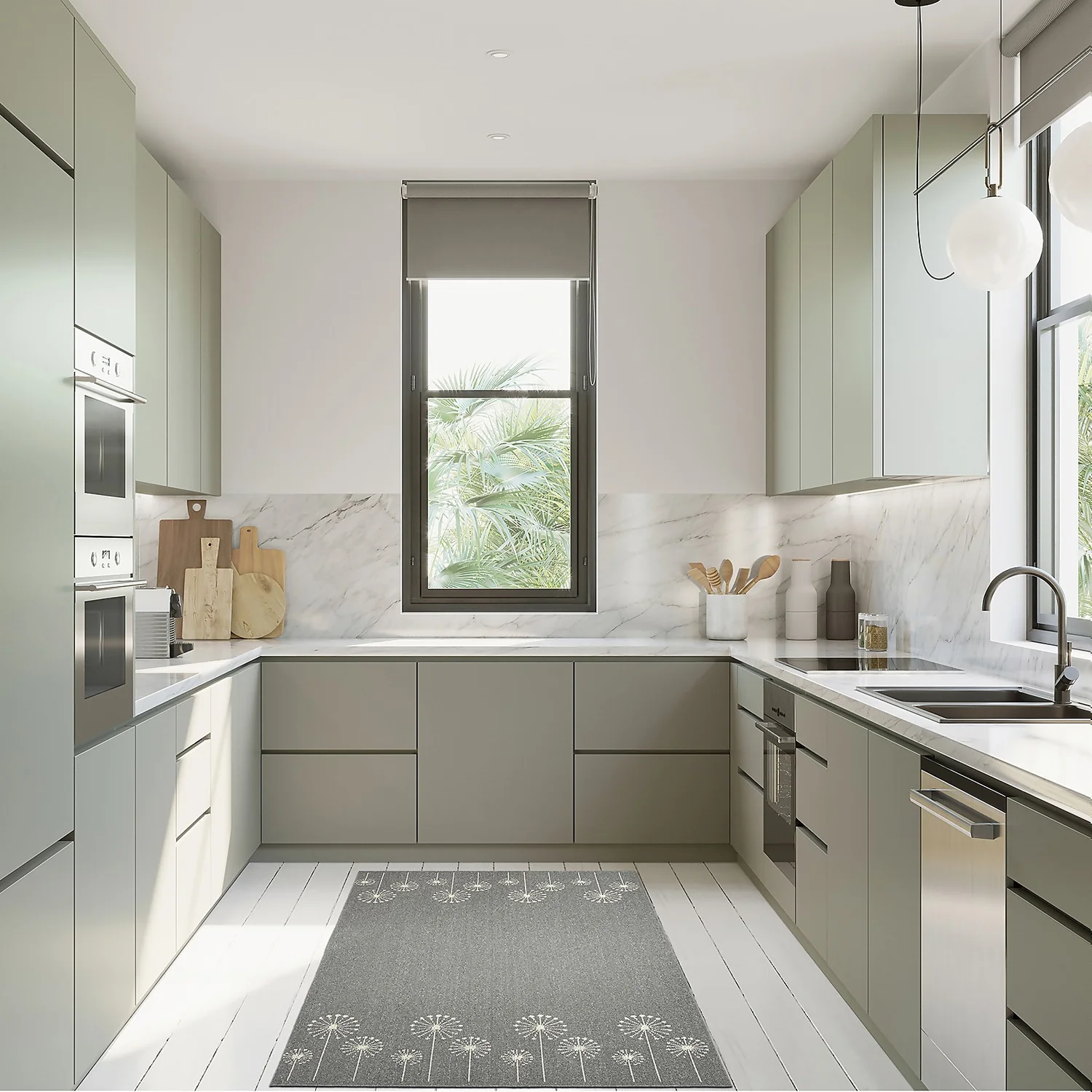 Geneva Washable Rug - Grey & Sugar - 80x140cm 2 Geneva Washable Rug - Grey & Sugar - 80x140cm - Image 2