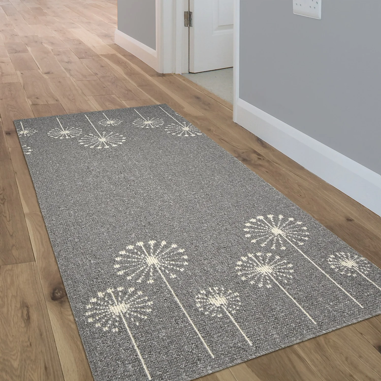 Geneva Washable Runner - Grey & Sugar - 67x180cm 2 Geneva Washable Runner - Grey & Sugar - 67x180cm - Image 2